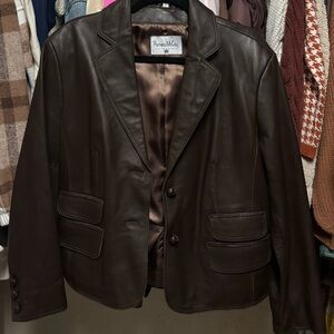 Pamela McCoy Dark Brown Leather Jacket